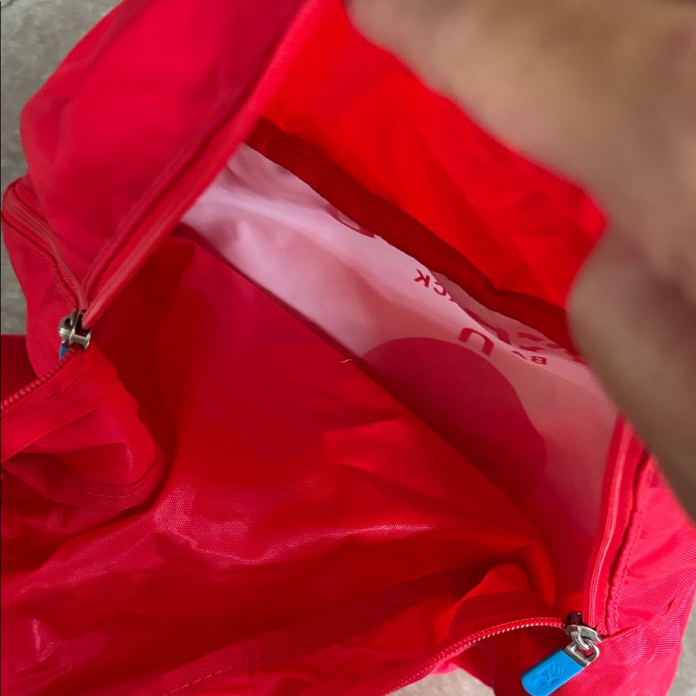 Red Nylon foldable Backpack Flight 001 - Picture 6 of 7
